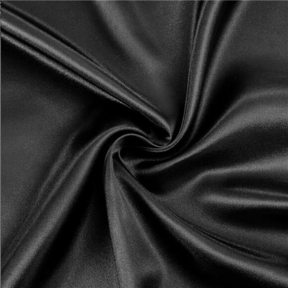 4Pcs Satin Sheet Set Queen Size Ultra Silky Soft Black Satin Queen Bed Sheets - Picture 6 of 7